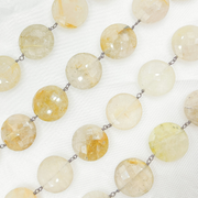 Golden Rutile Coin Shape Oxidized Wire Chain